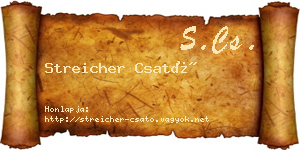 Streicher Csató névjegykártya
